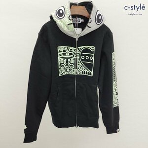 A201b [未使用品] A BATHING APE × ASTRO BOY パーカー アトム L ブラック 裏起毛 長袖 アベイシングエイプ アストロボーイ | トップス G