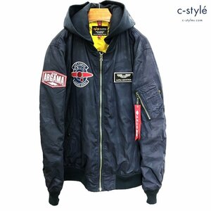 A243b [秋冬][人気] STRICT-G ストリクトジー ALPHA INDUSTRIES LIGHT MA-1 NATUS ジャケット エゥーゴモデル XL ネイビー | アウター G