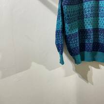vintage wool print design knit sweater 古着 ビンテージ ウールセーター デザインニット プリントセーター 80s 90s_画像5
