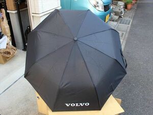 【新品・未使用】VOLVO ボルボ　折りたたみ傘 自動オープン 紫外線遮断 雨傘 骨数8 車専用傘 ブラック 収納袋付き