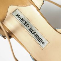 GO6925▽イタリア製*マノロブラニク Manolo Blahnik*アンクルストラップ*デニム*ミュール サンダル*靴*36.5(23.5cm相当)_画像6