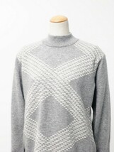 TG6862■未使用/日本製*総カシミヤ*CASHMERE HOSRICK*ニットセーター*長袖*ハイネック*グレー系*レディース*サイズL_画像3