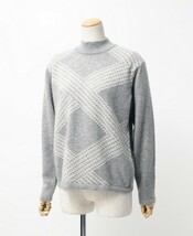 TG6862■未使用/日本製*総カシミヤ*CASHMERE HOSRICK*ニットセーター*長袖*ハイネック*グレー系*レディース*サイズL_画像1