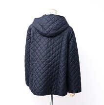 MF6819□Leilian/レリアン*キルティングジャケット/フーディーコート/中綿コート*ネイビー/紺*size13+*大きめサイズ_画像2