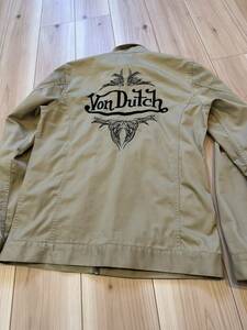 定番人気　VON DUTCH ボンダッチ　ジャケット　メンズ　サイズL バイカー　バイクウェア　刺繍　ロゴ