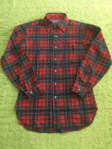 【made in USA】70's vintage deadstock/PENDLETON/redcheck/flannelshirt/size S/JAPAN M/状態good/