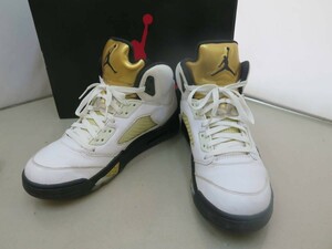 AIR JORDAN 5 RETRO "OLYMPIC"（2016） 136027-133 （ホワイト/ブラック/メタリックゴールドコイン）