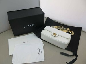 未使用 CHANEL シャネル マトラッセ ハートチャーム チェーンショルダーバッグ