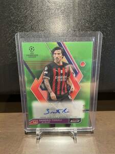 2022-23 TOPPS FINEST UEFA CLUB COMPETITIONS SOCCER autographs neon green refractor 直筆サイン Sandro Tonali 99枚限定