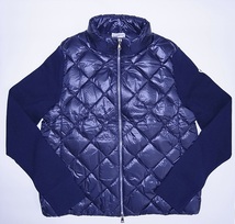 ★☆未使用品 2022 MONCLER モンクレール ダウン×ニットカーディガン CARDIGAN TRICOT ネイビー サイズ M レディース☆★_画像1