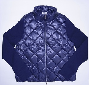 ★☆未使用品 2022 MONCLER モンクレール ダウン×ニットカーディガン CARDIGAN TRICOT ネイビー サイズ M レディース☆★