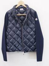 ★☆未使用品 2022 MONCLER モンクレール ダウン×ニットカーディガン CARDIGAN TRICOT ネイビー サイズ M レディース☆★_画像4