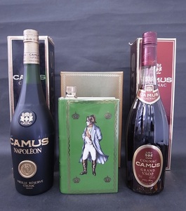 ★☆1円～ [未開栓古酒]CAMUS カミュ3本セット ブック / ナポレオン / グランドVSOP 700ml 40% コニャック ブランデー 箱付き☆★