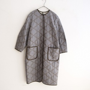 //【美品/2022-23AW/定価11万】ミナペルホネン mina perhonen *flower quilt コート*36ダウン綿グレー裏地(Jjk4-2310-89)【52J32】