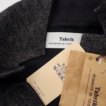 //【定価4万】タブリク Tabrik *ヘリンボーンジャケット*Fウールリネン混ツイードアウター羽織りタブリック(jk1-2311-7)【31K32】_画像9