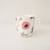 //【北欧】美品/マリメッコ marimekko *Unikko ウニッコ マグカップ クレイ 400ml*コップ花柄器【陶器】(wa84-2307-114)【91K32】_画像1