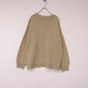 //【定価5.9万】ボーディBODHI*4SEASONS COTTON CASHMERE GUERNSEY*1セーターニット綿混ベージュプルオーバー(k4-2311-70)【02K32】