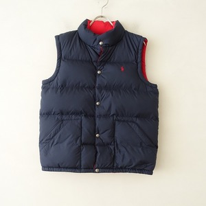 //ポロラルフローレン Polo Ralph Lauren *リバーシブルダウンベスト*L羽毛中綿ネイビー×レッド羽織上着(jk25-2310-164)【30K32】