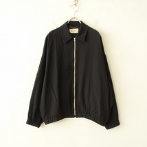 //【定価3.5万】カレンソロジー Curensology *ヴィスコースツイルブルゾン*F黒ブラック無地(jk33-2311-484z)【03K32】_画像1