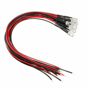 【一点限定】プリワイヤードLED5mmLED有線20mADC 3-6V10個入り