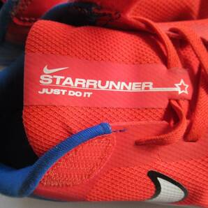 ナイキ スターランナー 青ｘ蛍光オレンジ？赤？ 22cm NIKE STARRUNNER 運動靴 シューズ スニーカー ランニングシューズの画像5