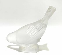 CRISTAL LALIQUE PARIS ラリック クリスタルガラス すずめ 鳥 置物 インテリア_画像4