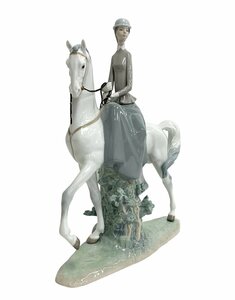 LLADRO リヤドロ 白い馬の少女 フィギュリン 高さ45㎝ 置物 インテリア 西洋陶磁