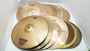 【u0501】SABIAN ドラムシンバル PlayTech まとめて14枚セット 全て割れあり 17.6kg 格安スタート 栃木発着払　