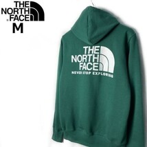 1円～!売切!【正規新品】THE NORTH FACE◆THROWBACK HOODIE パーカー プルオーバー US限定 バックプリント 裏起毛 男女兼用(M)緑 181130-30_画像1