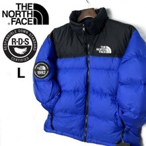 1円～!売切!【正規新品】THE NORTH FACE 1992 RETRO ANNIVERSARY NUPTSE JACKET ダウンジャケット 限定品 ロゴ刺繍 30周年(L)青190122-175_画像3