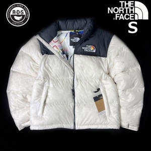 1円～!売切!【正規新品】THE NORTH FACE 1996 RETRO NUPTSE PRIDE JACKET ダウンジャケット ヌプシ US限定 レインボー(S)白 総柄190122-145