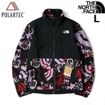 1円～!売切!【正規新品】THE NORTH FACE◆PRINTED DENALI JACKET フリース デナリ フルジップ US 厚手 POLARTEC 撥水(L)紫 総柄 181024-95_画像1