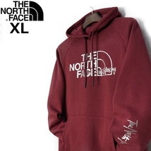 1円～!売切!【正規新品】THE NORTH FACE◆W GRAPHIC INJECTION HOODIE パーカー US限定 メタリックシルバー 男女兼用(XL)赤 181130-23_画像2