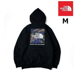 1円～!売切!【正規新品】THE NORTH FACE PRINTED BOX NSE HOODIE パーカー US限定 グラフィック ボックスロゴ(M)黒 迷彩柄 181130-30