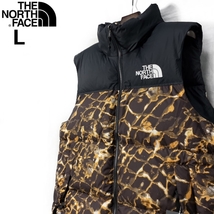 1円～!売切!【正規新品】THE NORTH FACE◆1996 RETRO NUPTSE VEST ダウンベスト ヌプシ US限定 2023最新 キャンプ(L)茶 総柄 190122-115_画像2