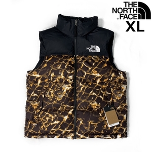 1円～!売切!【正規新品】THE NORTH FACE◆1996 RETRO NUPTSE VEST ダウンベスト ヌプシ US限定 2023最新 キャンプ(XL)茶 総柄 190122-115