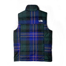 1円～!売切!【正規新品】THE NORTH FACE PRINTED ROXBOROUGH LUXE DOWN VEST ダウンベスト RDS認証 US限定(XXL)青 緑 チェック柄 190122-83_画像7