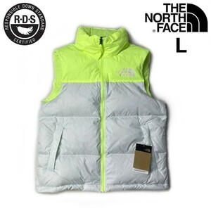 残① 1円～!売切!【正規新品】THE NORTH FACE◆1996 RETRO NUPTSE VEST ダウンベスト ヌプシ US限定 RDS 700フィル(L)黄 水色 190122-110