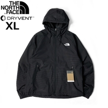 1円～!売切!【正規新品】THE NORTH FACE◆NOVELTY TNF RAIN HOODIE マウンテンパーカー US限定 2023最新 登山(XL)黒 ボーダー柄 180915-65_画像3