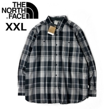 1円～!売切!【正規新品】THE NORTH FACE ARROYO LIGHTWEIGHT FLANNEL ネルシャツ オーガニックコットン(XXL)グレー チェック柄 180914-30_画像3