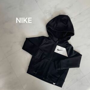 未使用 NIKE ナイキ パーカー キッズ ジップアップ フード ブラック 80 90