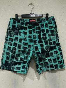 ※Supreme シュプリーム Block Print Belted Short ハーフ ショートパンツ グリーン 30 　　　　　　　 BJBC.AA