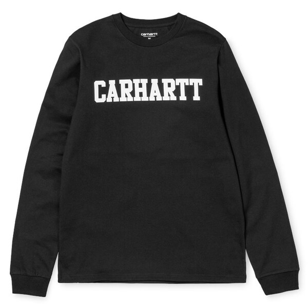 Carhartt wip 2016AW L/S college T-shirt ブラック 稀少XLサイズ 正規品 新品タグ付き ロゴ入り 定番 ロングシャツ ロンT 黒
