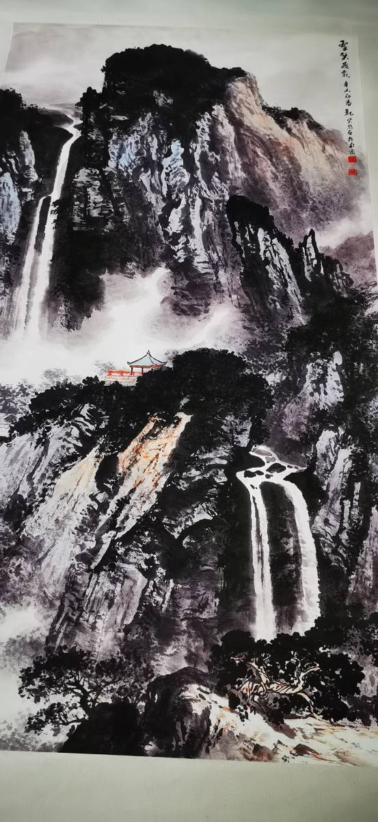 Seltener Gegenstand, altes chinesisches Gemälde [Wei Zixi-Landschaft, Landschaftsmalerei, fliegender Wasserfall, lauschendes Frühlingsgemälde] (handschriftlich auf Papier), nationale Malerei, alte Figur, antiker Gegenstand, chinesischer antiker Kunstzeitraum, Gegenstand, antiker Gegenstand M s6-010527, Kunstwerk, Malerei, Tuschemalerei