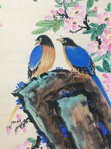 Art hand Auction t1104 Rare Item Old Collection Chinese Old Painting Gan Bolong [Flower and Bird Painting Four Shaku Chudo Painting Purely Hand Painted] (Handwritten on Paper) National Painting Chinese Antique Art Period Piece, artwork, painting, Ink painting