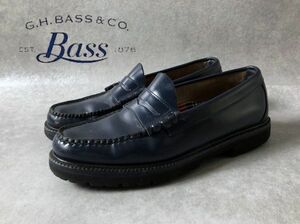 BEAMS取扱い●G.H.BASS&CO.●WEEJUNS ローファー ネイビーレザー 革靴●GHベース