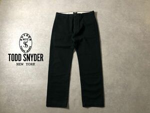 美品●TODD SNYDER●w32●ワイドストレート パンツ チノパン●トッドスナイダー