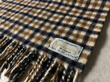 カシミヤ100％●Aquascutum●イギリス製●PURE CASHMERE ウール チェック柄マフラー●アクアスキュータム_画像4