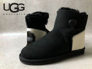 美品●UGG●ハラコレザー切替●ベイリーボタン●シープスキン ムートン ブーツ●アグ