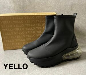 定価2.4万●YELLO●3D AIR搭載 スニーカー ブーツ●NEO BLACK SINGLE SNEAKER SHORT BOOTS